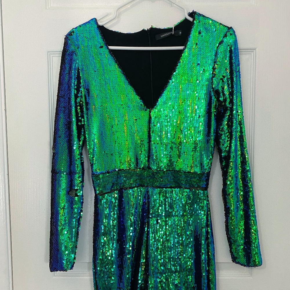 Hadoyuo Green Glittered Size M Women’s Jumpshort